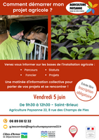 5 juin 26 : Accueil collectif les bases de l'installation agricole - Saint Brieuc