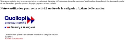 Certifications Qualicert et Qualiopi
