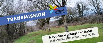 TRANSMISSION | A vendre 2 granges + 1ha58