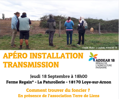 Apéro Installation Transmission de Rentrée - 18 Septembre à 18h00