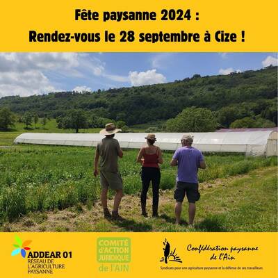 Rendez-vous le 28 septembre à Cize pour la Fête Paysanne 2024 ! 