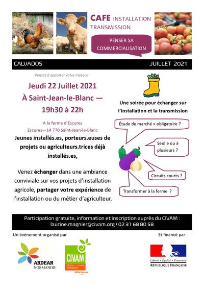 Café Installation Transmission 14 à la Ferme d'Escures