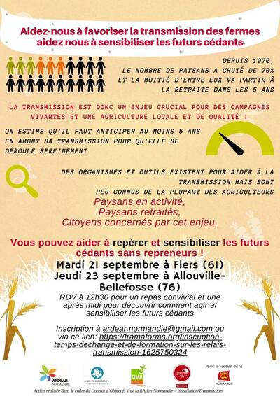 Journées Transmission : aidez à repérer et sensibiliser les futurs cédants !