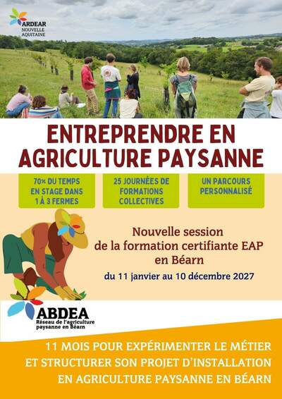 Le recrutement pour la Formation Entreprendre en Agriculture Paysanne 2027 est ouvert !