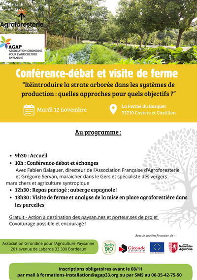Conférence-Débat et Visite de ferme Agroforesterie - 12 NOVEMBRE