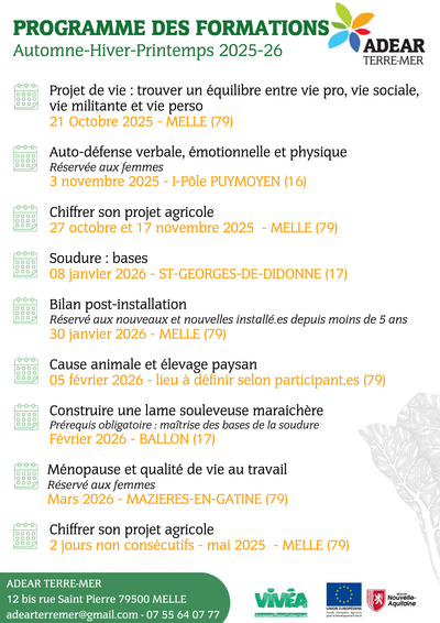 Programme des formations 2025-2026